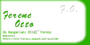 ferenc otto business card